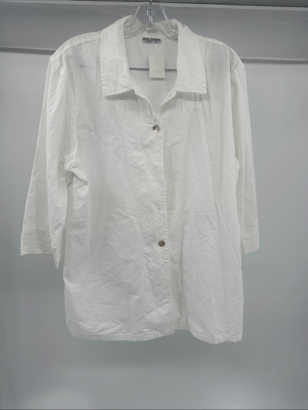 Dress Barn White Casual Button-Down Shirt